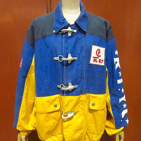 ラルフローレンファイヤーマンジャケット USA製 80s Polo Ralph Lauren Denim Fireman Jacket 紺 XL ポロ