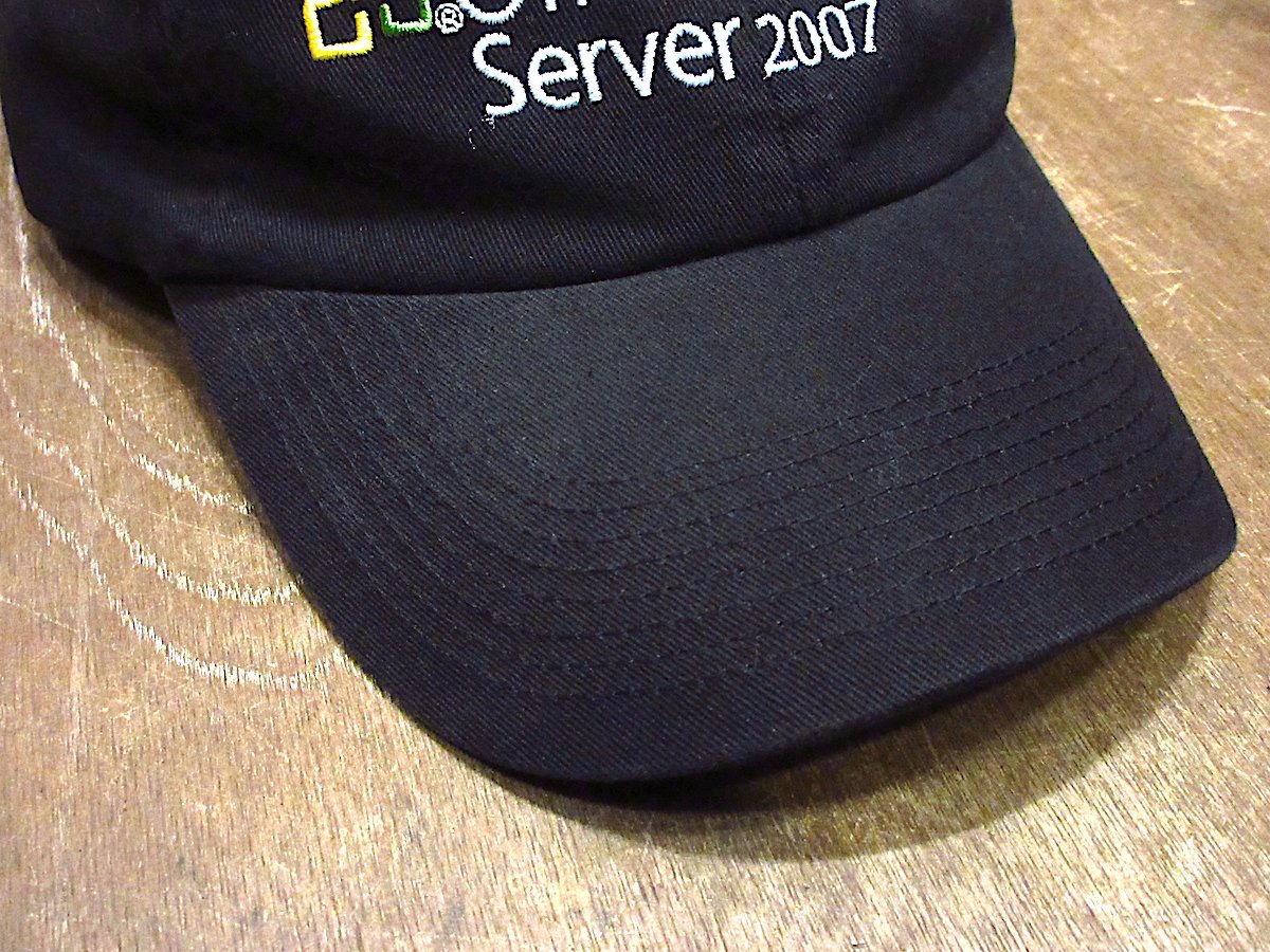 Microsoft ブラックキャップ ビンテージ00's○Microsoft Office SharePoint刺繍入りコットン6パ