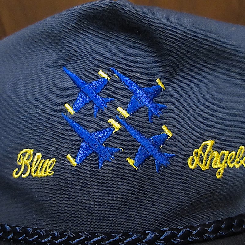 ネイビー ロゴ付き ベースボールキャップ ビンテージ90's2000's○BlueAngels刺繍入り6パネルキャップ