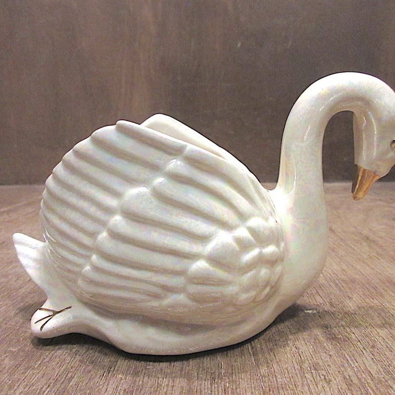 ビンテージ○スワンモチーフセラミックプランター○251009z6-otclct