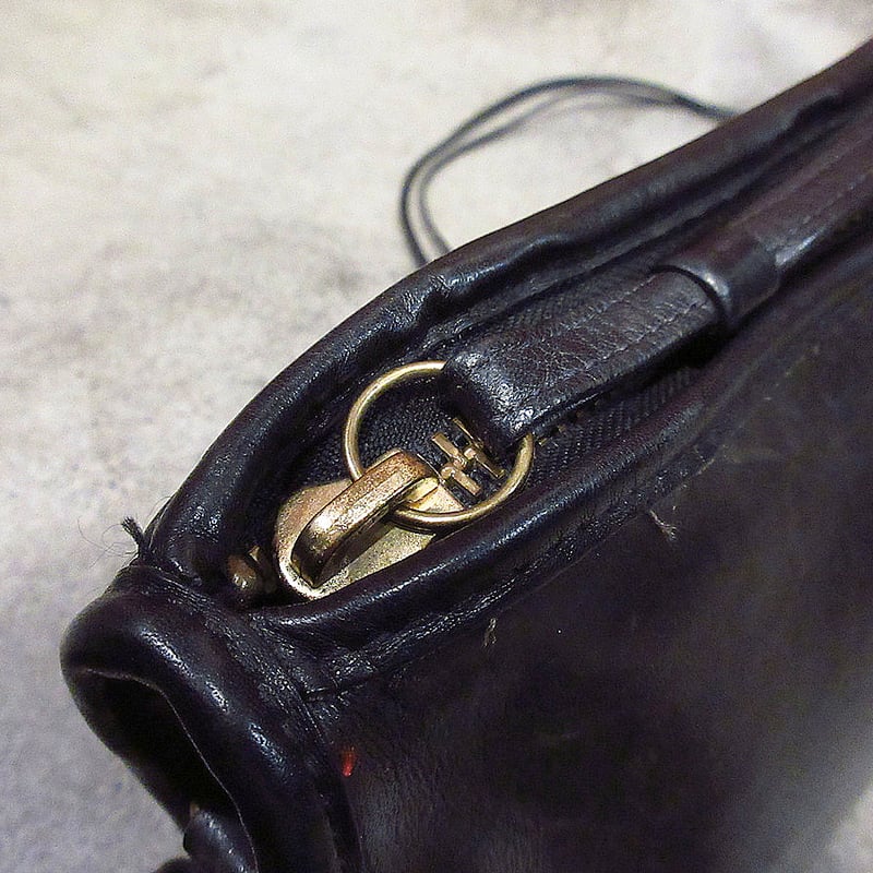 ビンテージ○オールドコーチレザーショルダーバッグ黒○240703i7-bag