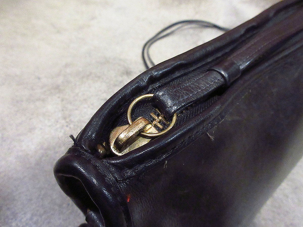 ビンテージ○オールドコーチレザーショルダーバッグ黒○240703i7-bag