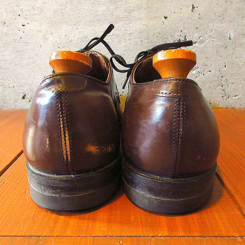 ビンテージ70's○Uチップシューズ茶size 9EE○231127k8-m-dshs-27c