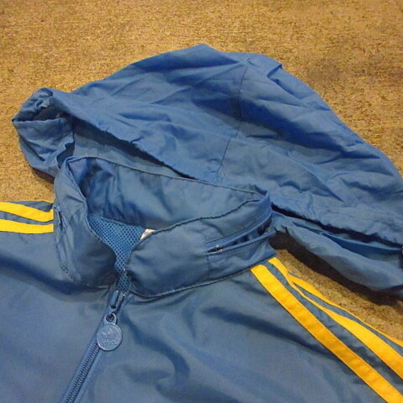 ビンテージ90's○adidasハーフジップナイロンジャケット水色