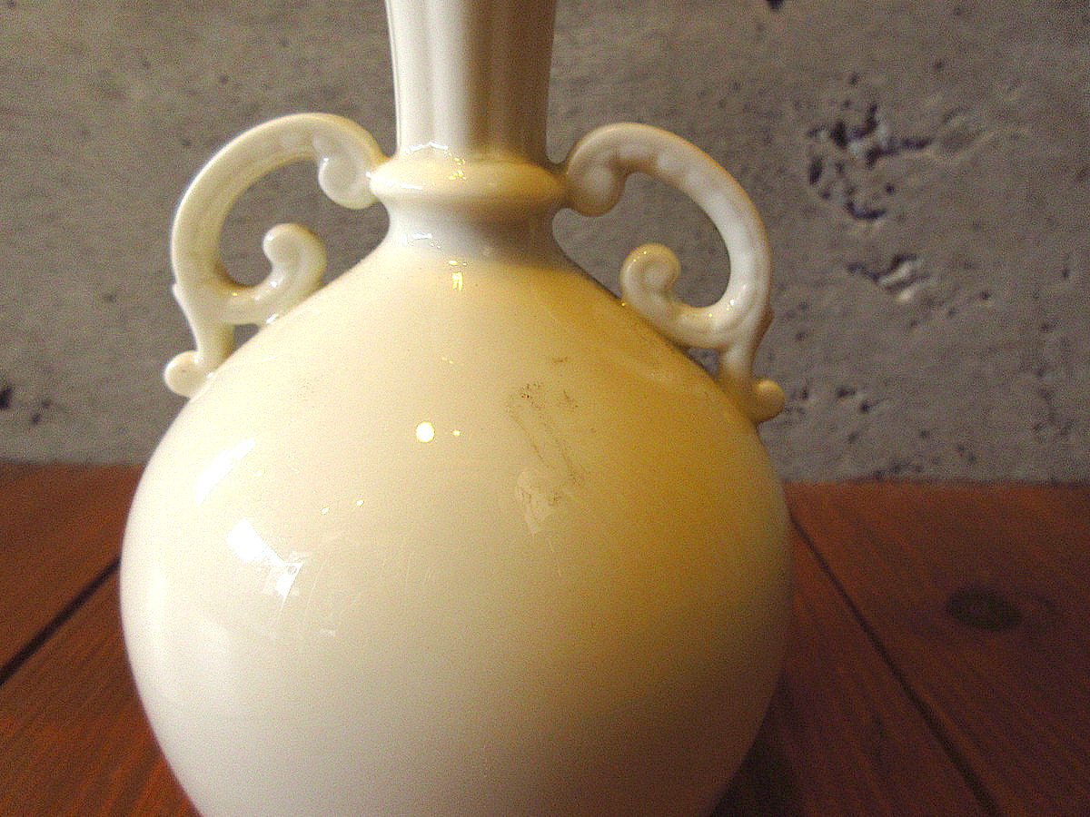 ビンテージ○LENOXセラミック フラワーベース白○240103k1