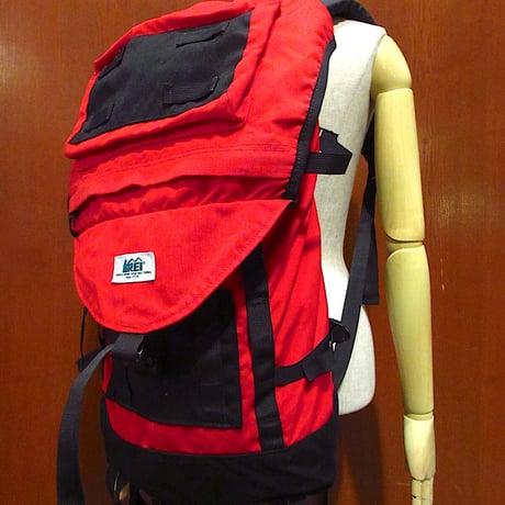 ビンテージ80'90's●REIナイロンバックパッグ赤●230302m1-bag-bp鞄リュックアウトドア雑貨