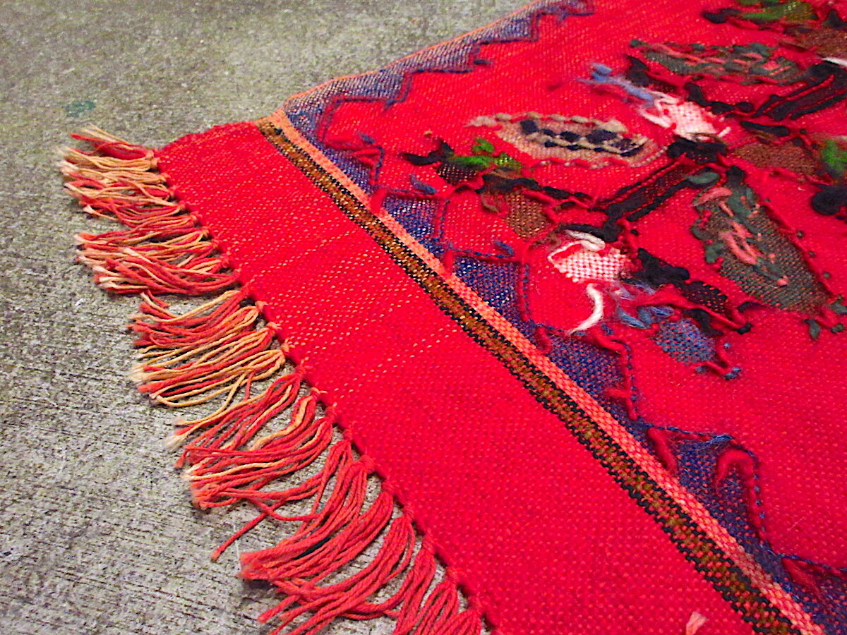 ビンテージ○メキシカン?ウールラグsize約98cm × 約33cm○230831m2-rug