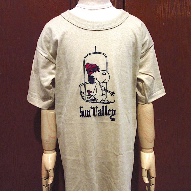 ビンテージ70's○DEADSTOCKキッズSNOOPY Sun Valley Tシャツベージ