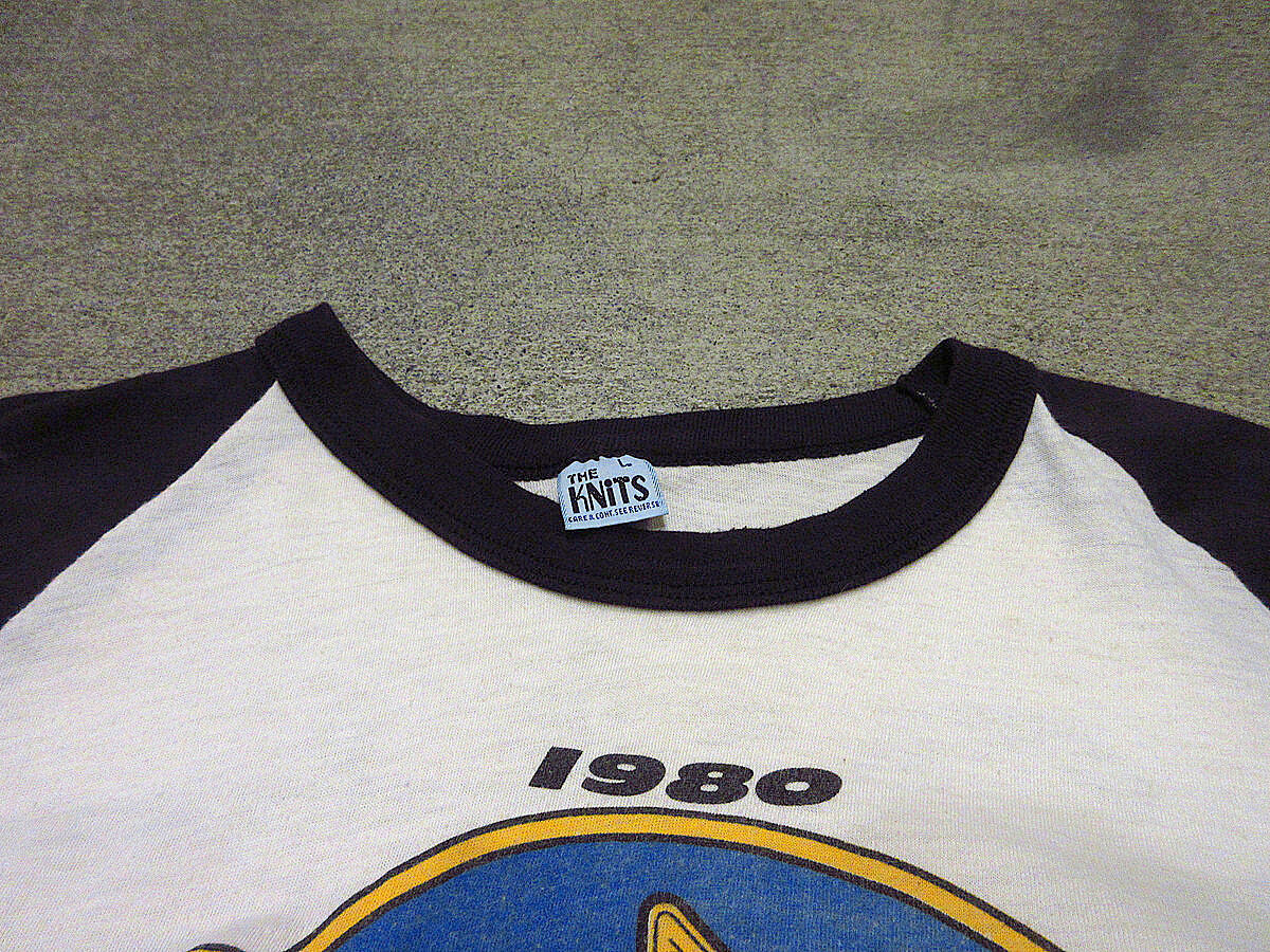 ビンテージ80's○Foghat 1980年ワールドツアーラグランTシャツsize L