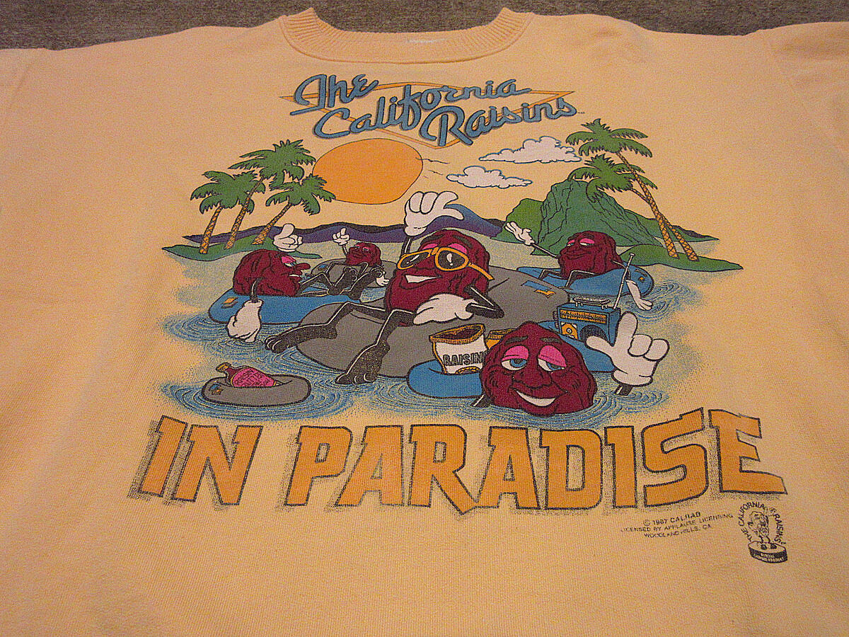 California Raisins 70s〜80s 半袖スウェット　アメリカ製 古着 80s USA製 California Raisins カリフォルニア レーズン