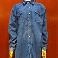 ビンテージ60's●Wrangler 27MWデニムウエスタンシャツsize 16 1/2-34●230831m6-m-lssh-wstnラングラートップスメンズ古着