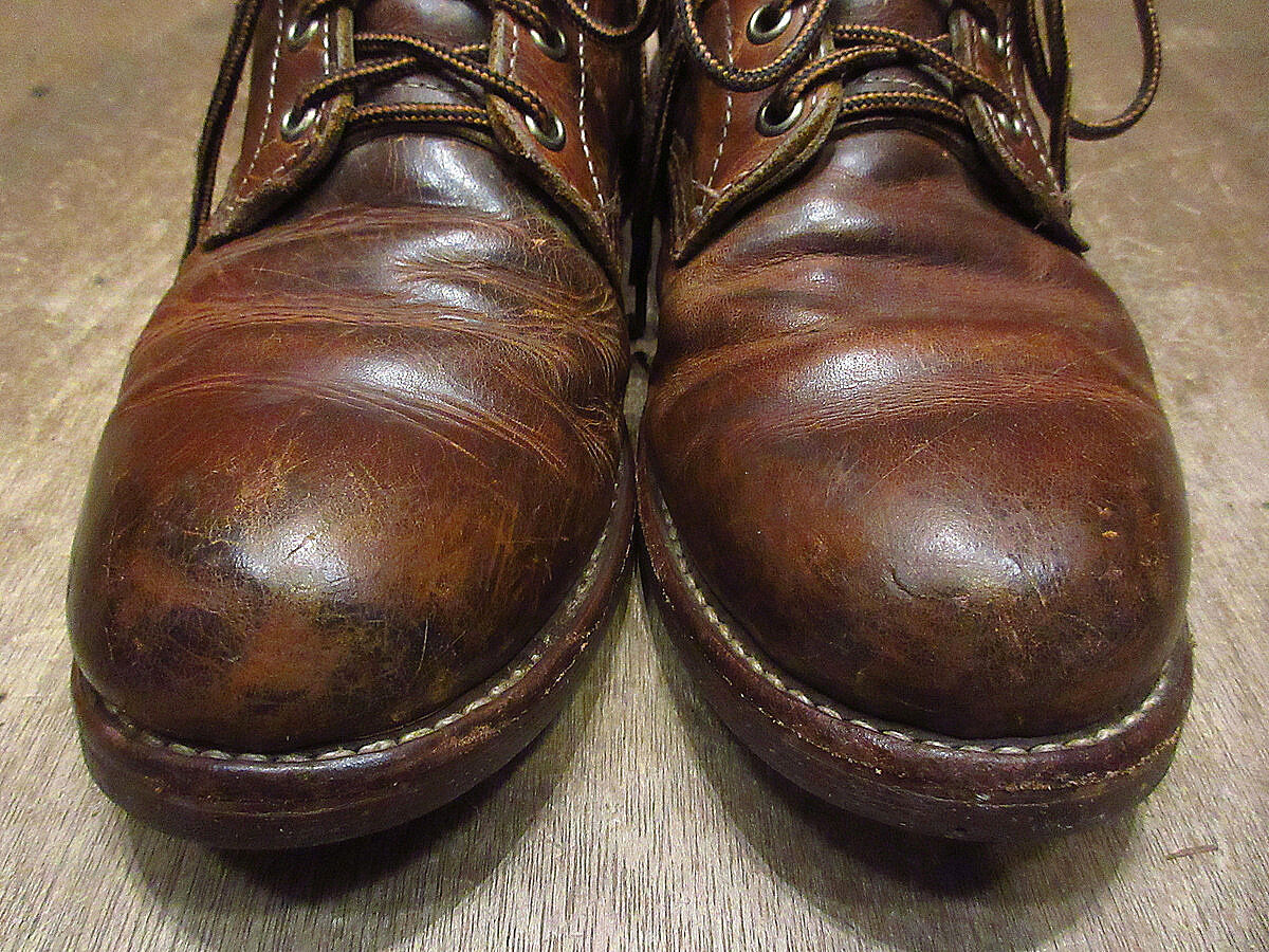 ビンテージ80's○CHIPPEWAプレーントゥワークブーツ茶size 9.5D ビンテージ80's○CHIPPEWAプレーントゥワークブーツ茶size 9.5D
