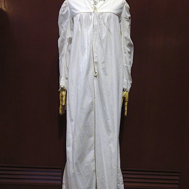ビンテージ~1900's○ギャザー入りヴィクトリアンコットンワンピース白