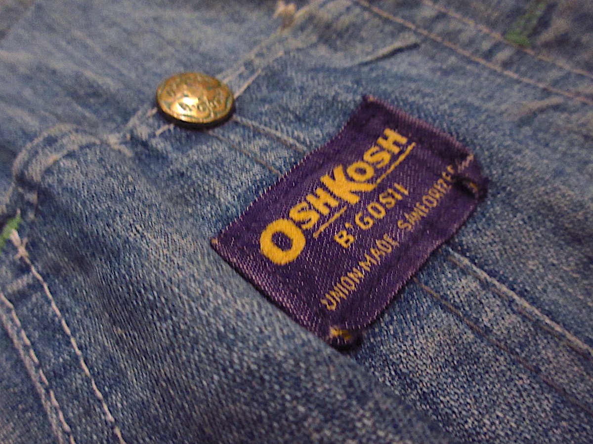 ビンテージ60's○OSHKOSHデニムオーバーオール実寸W92cm○240203m7-m-o