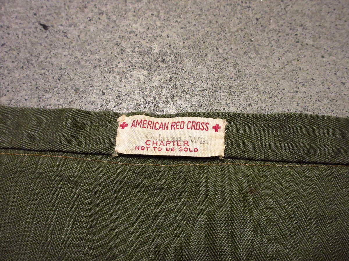 ビンテージ40's○AMERICAN RED CROSS HBTエプロンバッグ○210416s