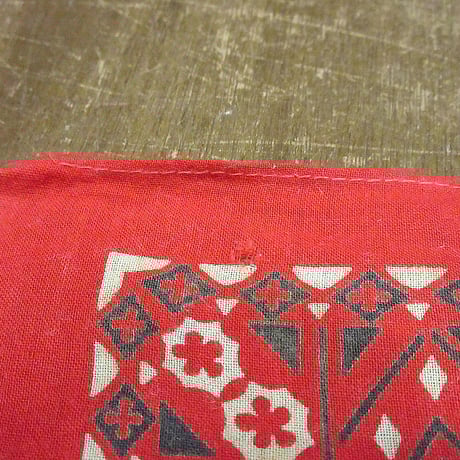 ビンテージ40's●FAST COLOR下鼻象マークコットンバンダナ赤●240825i3-bndエレファントブランド