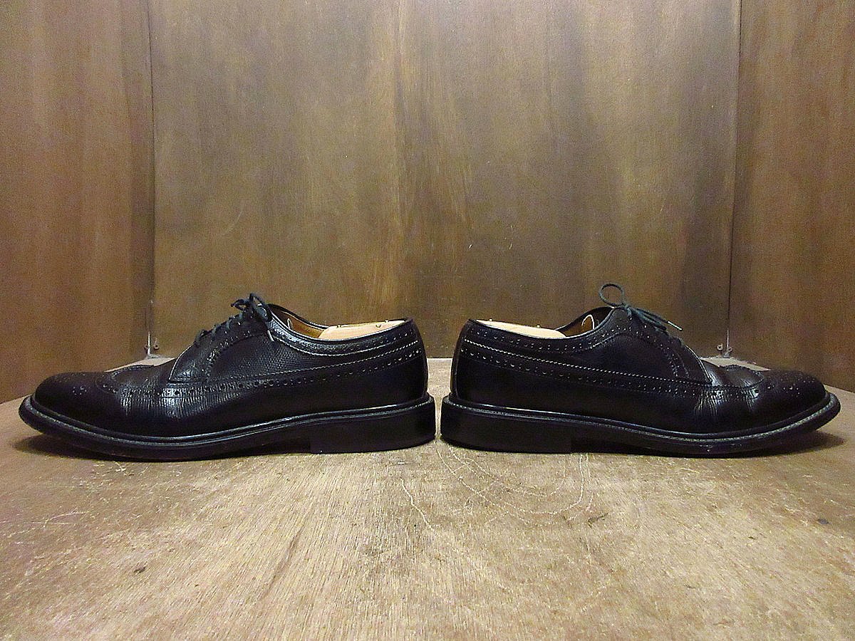 ビンテージ70's80's○ウイングチップシューズ黒size 10 1/2○231112i1-