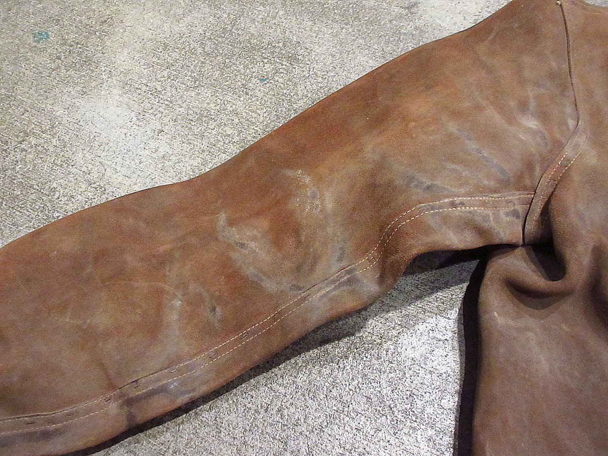 ビンテージ~60's○スウェードウェルディングジャケット茶○240207i2-m