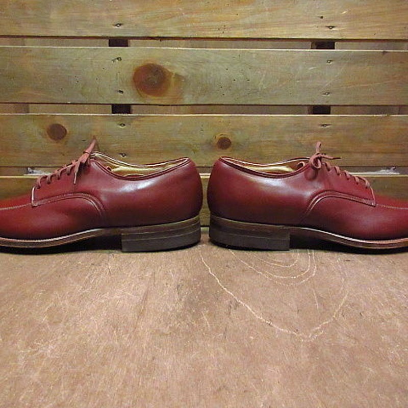 ビンテージ40's○DEADSTOCK Uチップシューズ赤茶9 3A/A