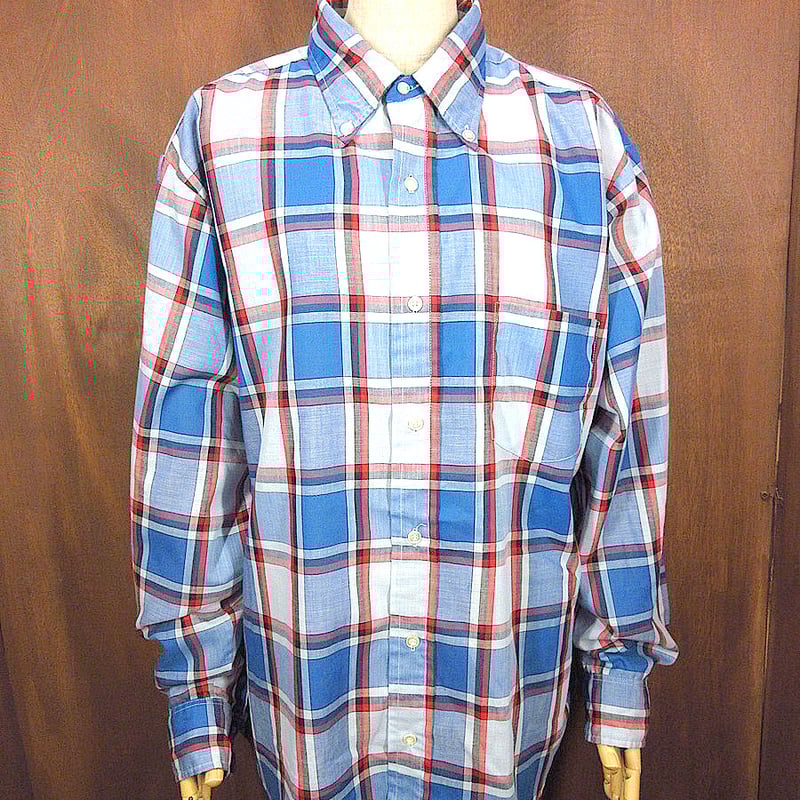 ビンテージ60's70's○Penneysチェック柄長袖シャツsize L○231108j8-