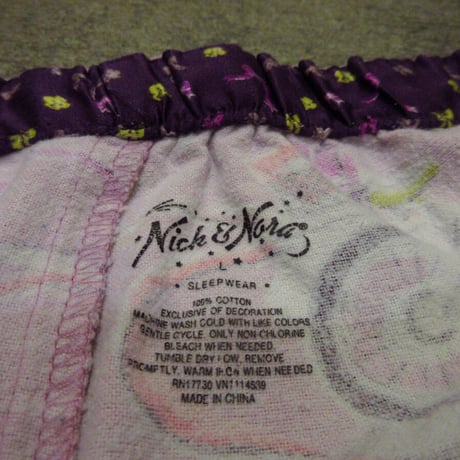 NICK＆NORAフランネルパジャマセットSize L●210903k5-w-stup総柄ニック&ノラ古着寝間着2pieceセットアップ