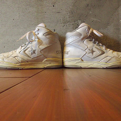 ビンテージ90’s●CONVERSEバスケットボールシューズ白size US 9●240317j7-m-snk-27cmバッシュ古着1990sコンバース
