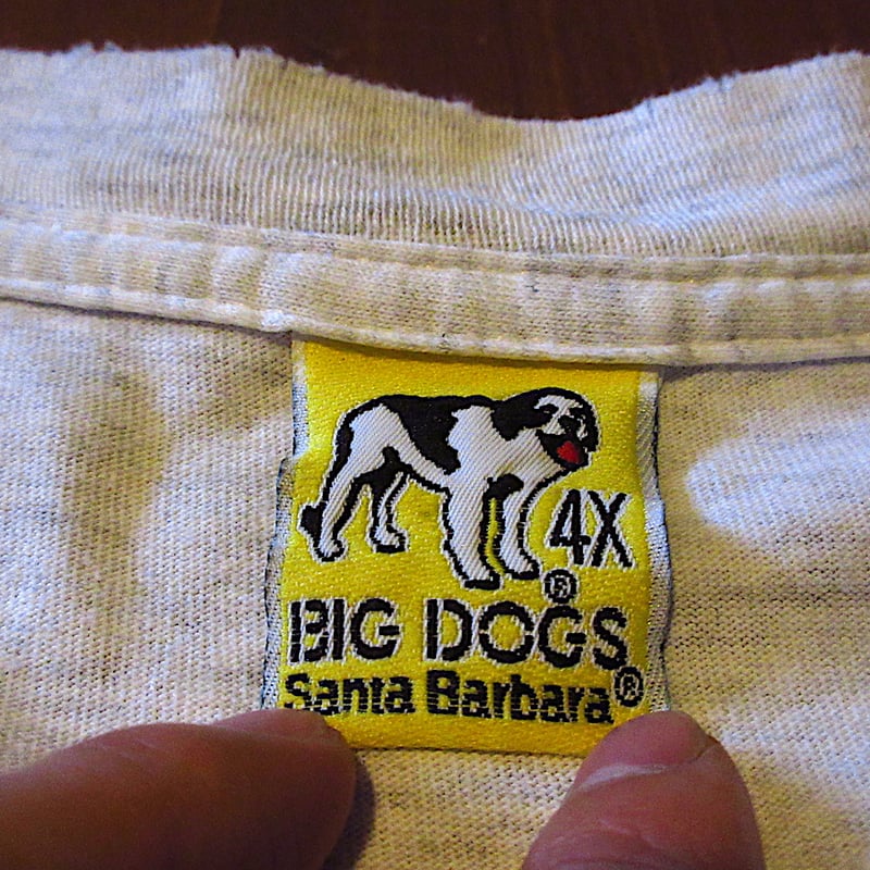 ビンテージ90's○BIG DOGSプリントTシャツグレーsize 4XL
