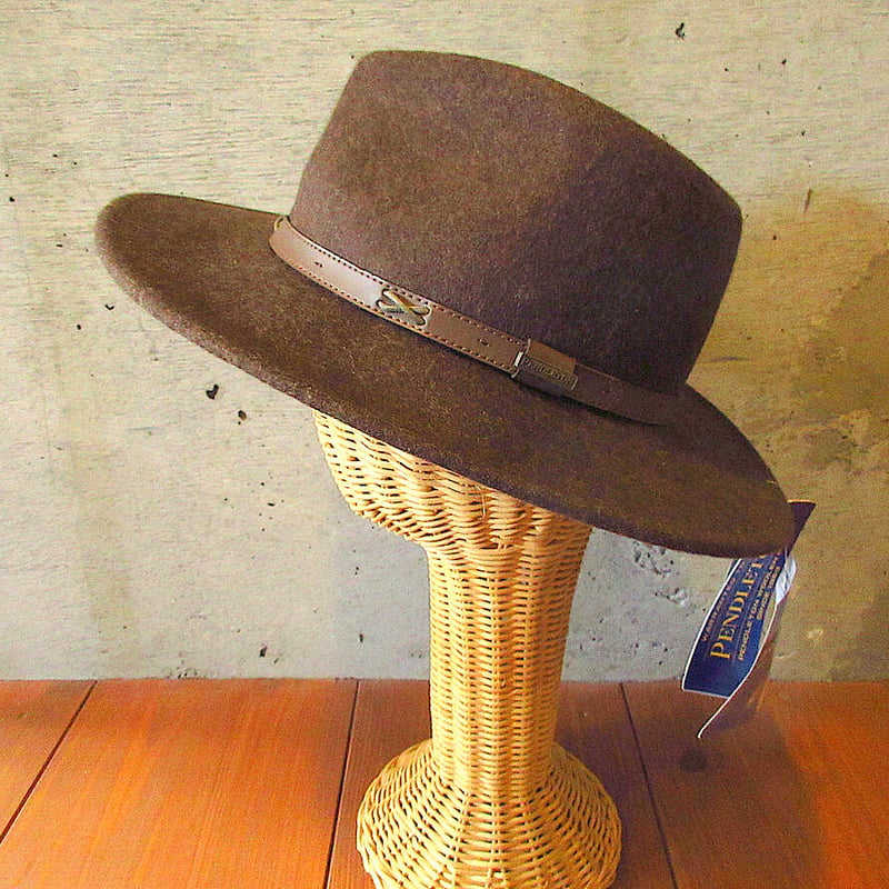 ヴィンテージ70sペンドルトンフェドラハット DEADSTOCK PENDLETONフェルトフェドラハット茶size M○230910j1-