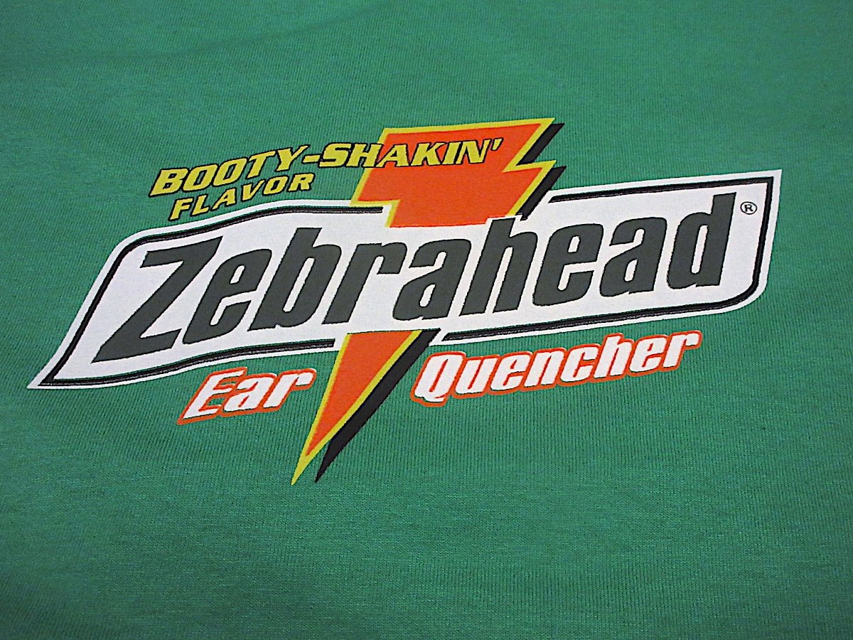ビンテージ2000's○Zebrahead Ear QuencherプリントTシャツ緑○260
