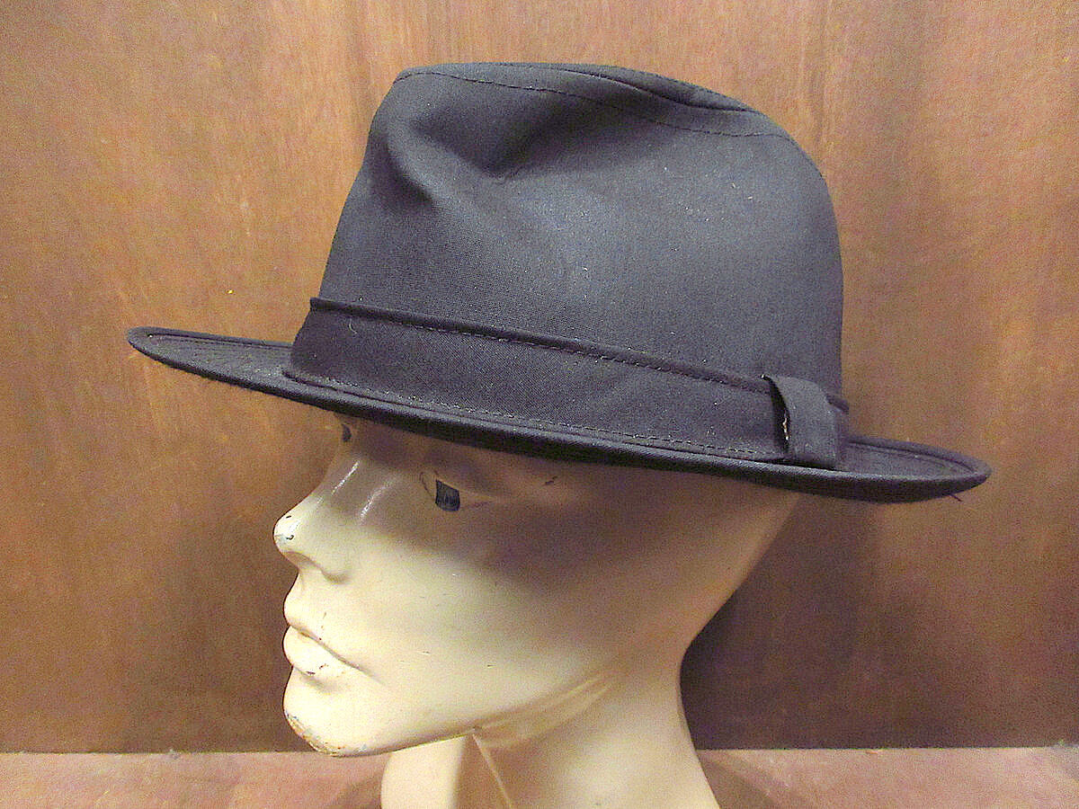 ビンテージ70's○LONDON FOGフェドラハット黒size 7 1/2○220531s6