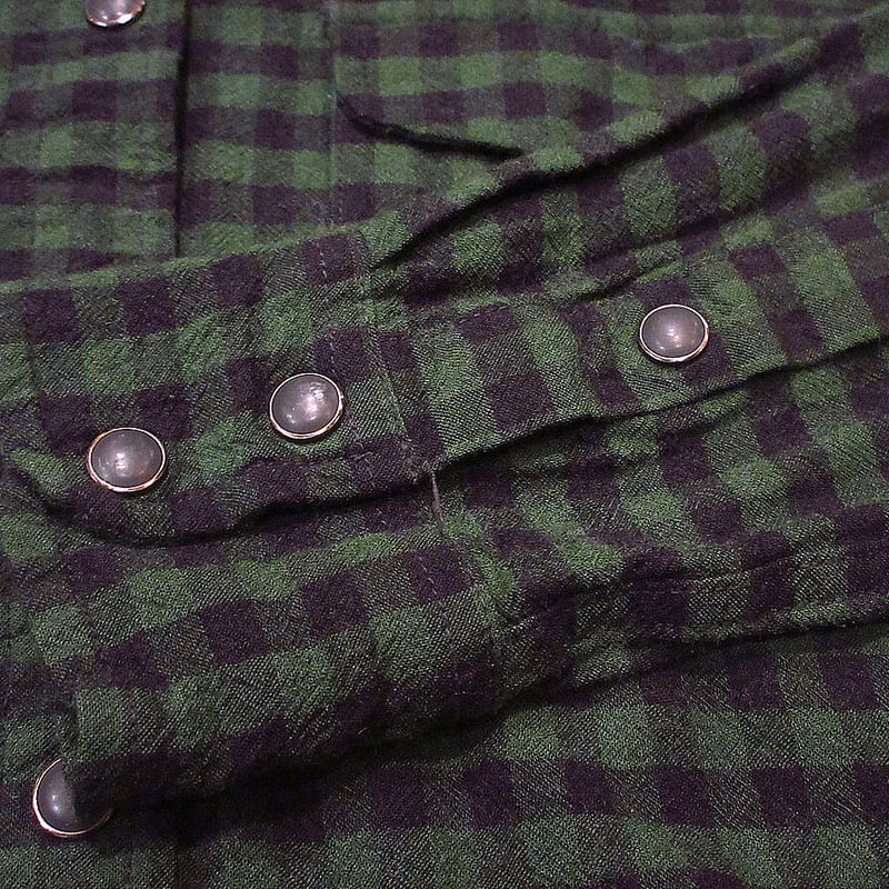 FILSON○レディースバッファローチェックレーヨン長袖シャツ緑×黒size 