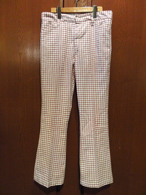 ダレノガレ篤史　70s ウールフレアパンツ　チェック　ビックベル 5ed2805018dc8ffe1a4e5609d876d5