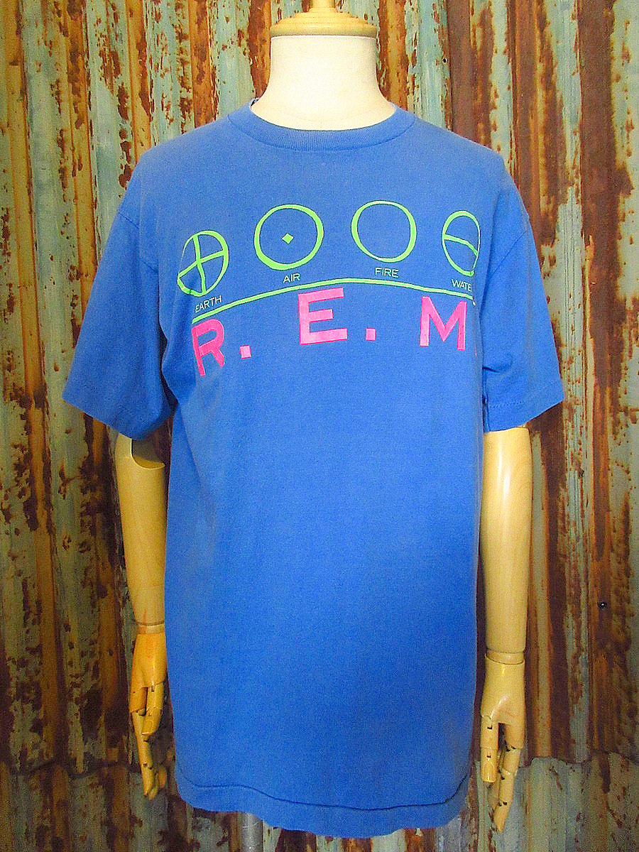 80s R.E.M. バンドTシャツ USA製 L ヴィンテージ 青 original