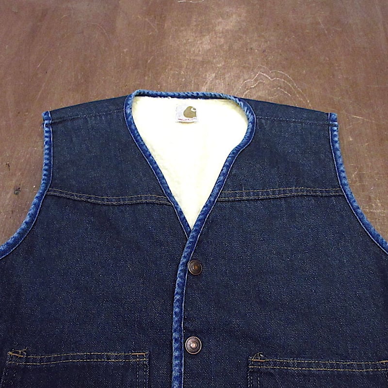 ビンテージ70's○Carhartt裏地ボアデニムベストsize s○231027p4 ビンテージ70's○Carhartt裏地ボアデニムベストsize s○231027p4