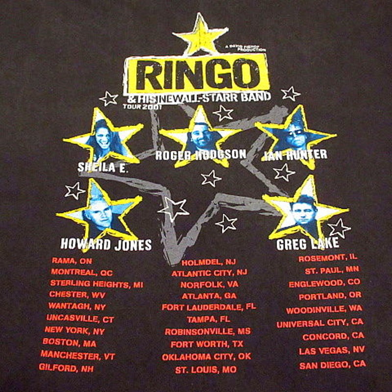 ビンテージ2000's○Ringo Starr 2001年ツアーTシャツ黒 Size XL○2