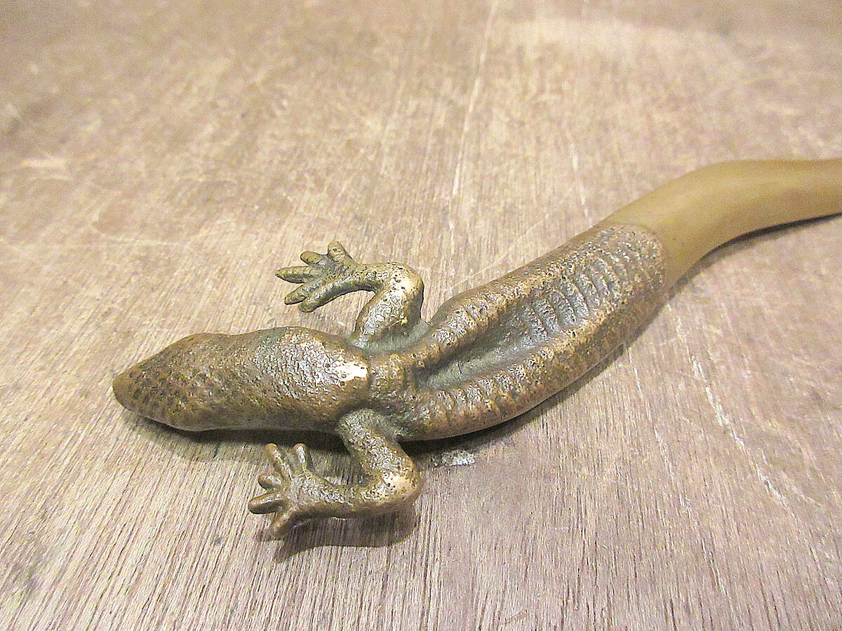 ビンテージ-1900's○トカゲモチーフペーパーナイフ○230816j3-otclct