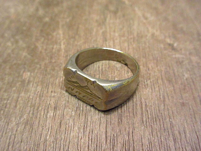 ビンテージ40's50's○ミリタリーNAPOLIスーベニアリング○210221n5-rng