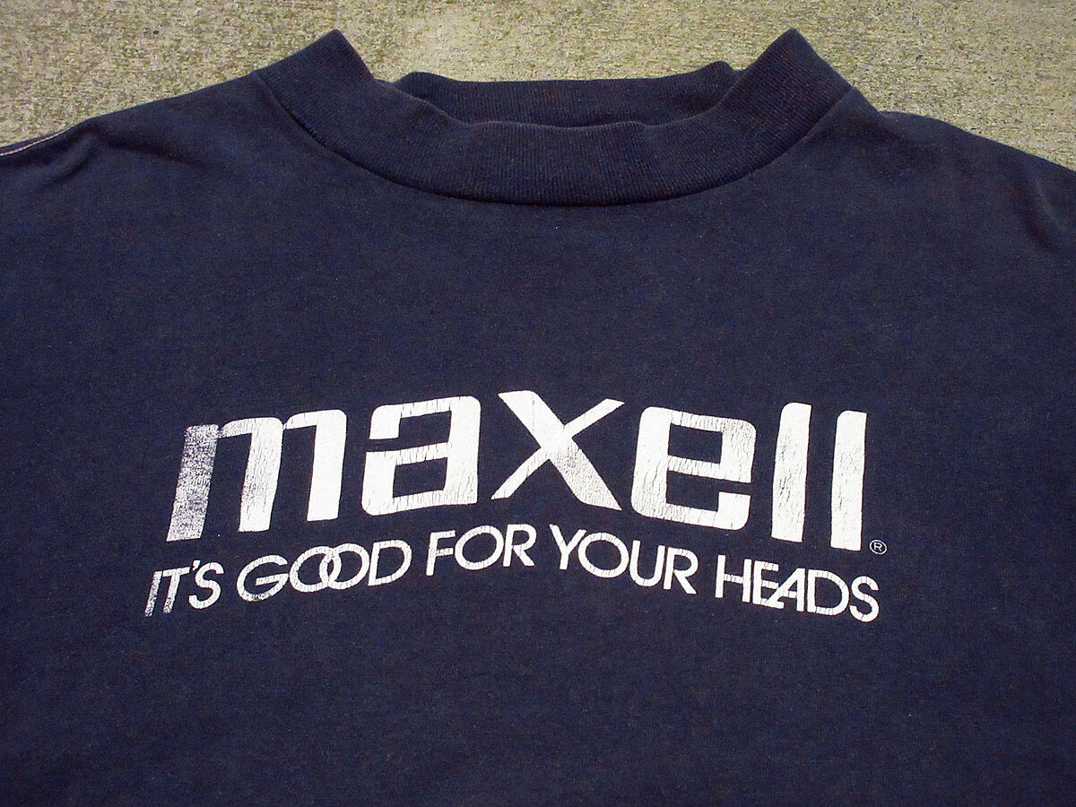 80-90'S maxell マクセル シルグルステッチ グラフィックTee