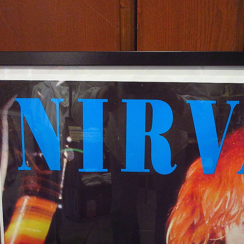 ビンテージ90's○NIRVANA Smells Like Teen Spirit額入りポスタ