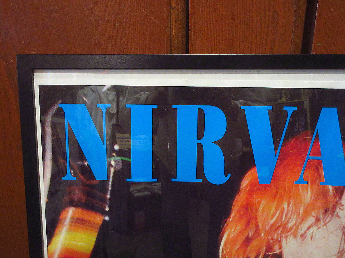 ビンテージ90's○NIRVANA Smells Like Teen Spirit額入りポスタ