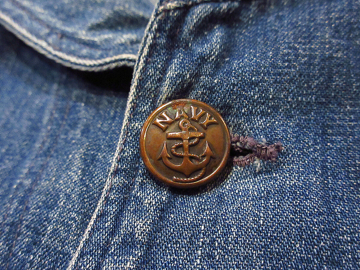 ビンテージ40's○U.S.NAVYショールカラーデニムカバーオール ビンテージ40's○U.S.NAVYショールカラーデニムカバーオール