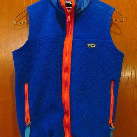 ビンテージ80's●Patagonia三角タグキッズフリースベストsize12●200601f11-k-vsパタゴニアトップス子供服アウトドア