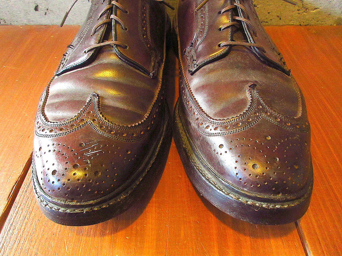 ’70s ヴィンテージ 米国製 未使用！フローシャイム インペリアル コードバン ビンテージ70's○FLORSHEIM IMPERIALコードバンウイングチップシューズ