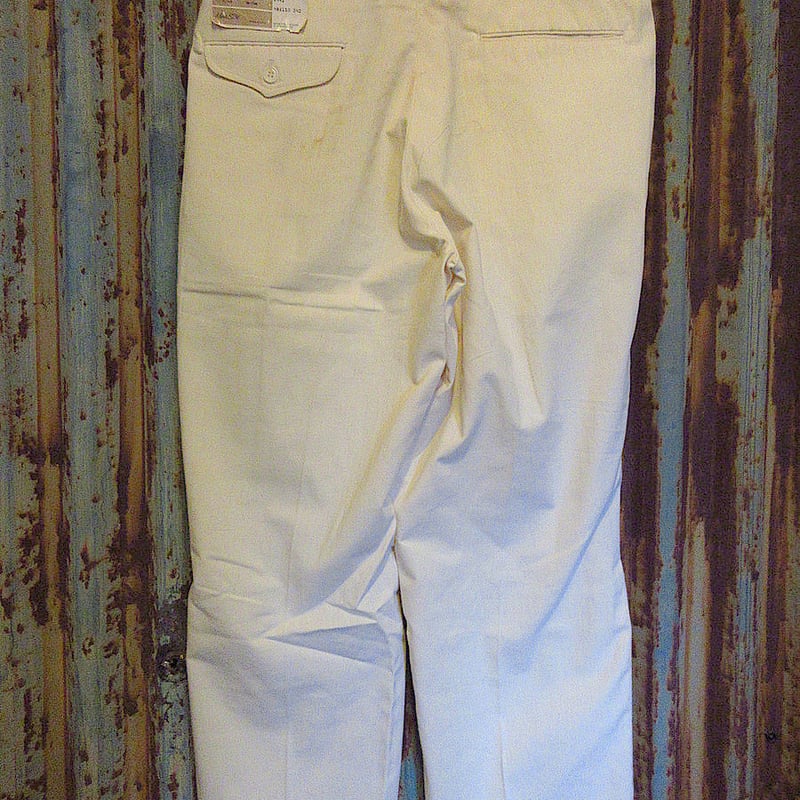 ビンテージ70's80's○Searsツータックテーパードパンツ生成り実寸W86cm