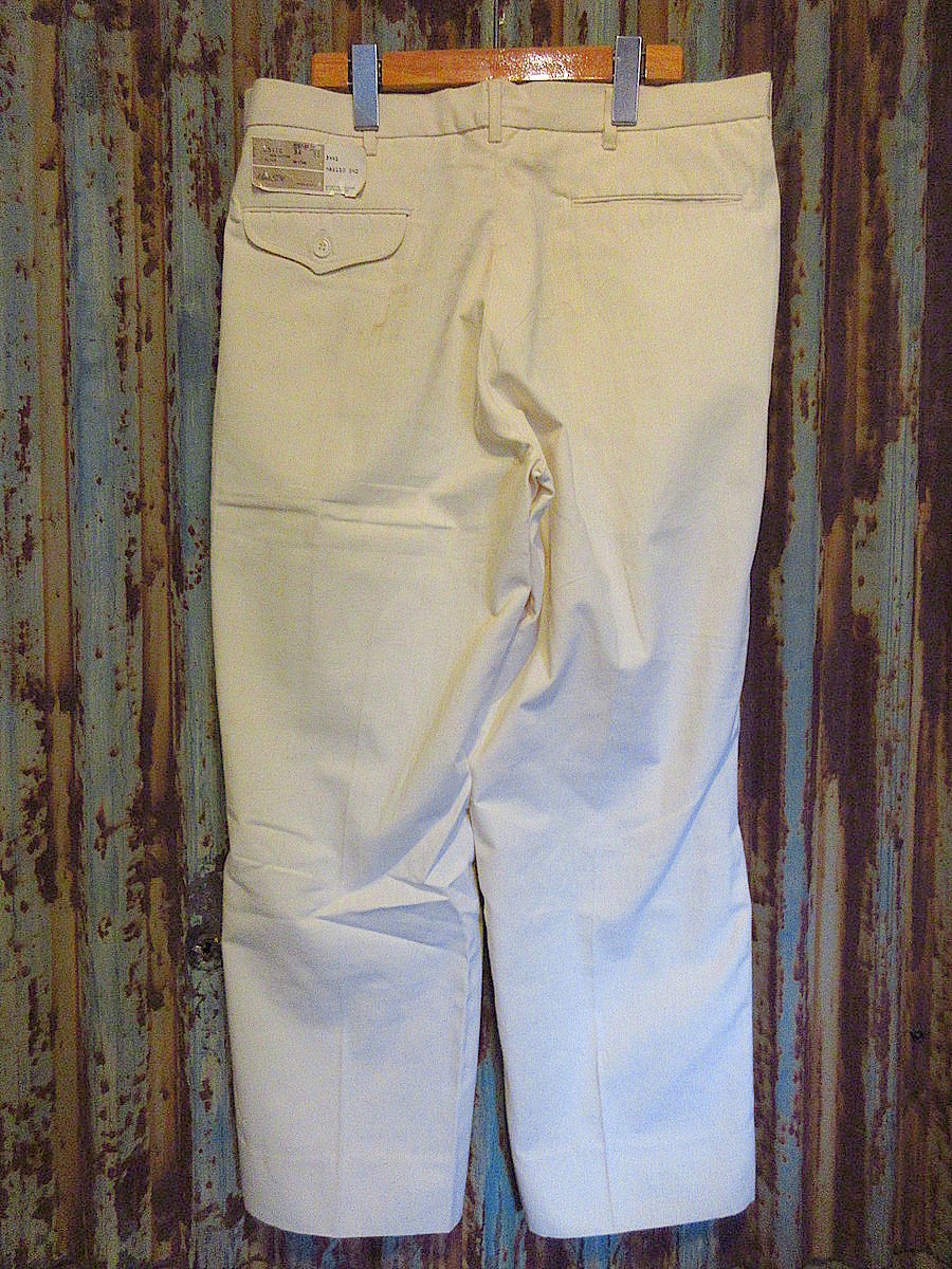 ビンテージ70's80's○Searsツータックテーパードパンツ生成り実寸W86cm