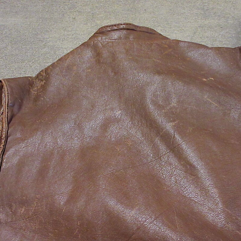 ビンテージ70's○レザーシングルライダースジャケット茶○220411r7-m
