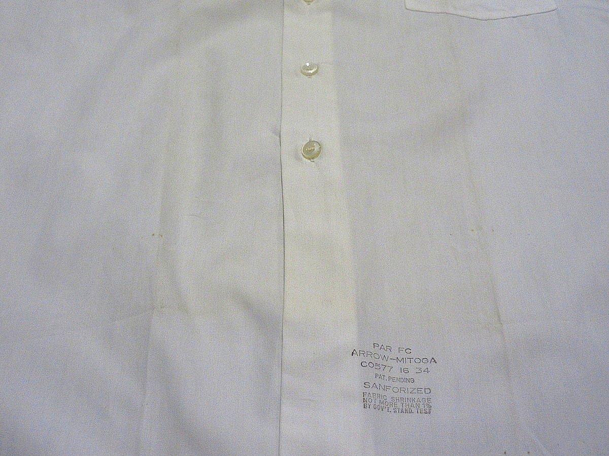 ビンテージ50's○DEADSTOCK ARROWマチ付きフレンチカフスドレスシャツ