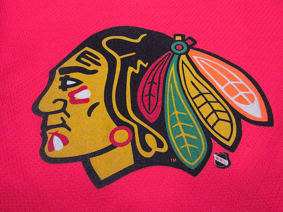ビンテージ80's90's○CCM Chicago Blackhawksホッケーシャツ赤siz