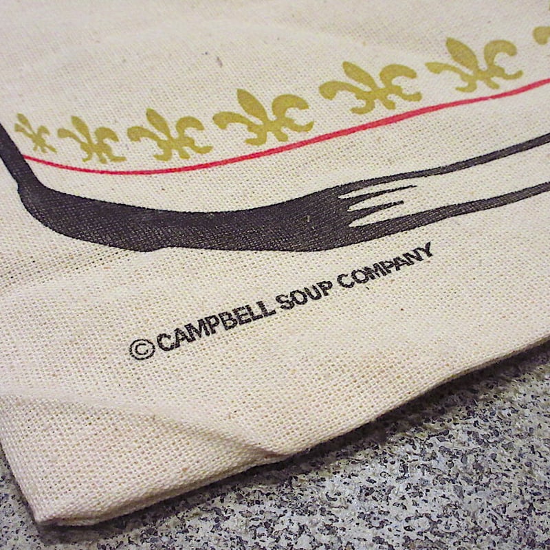 ヴィンテージ★ キャンベルスープ★ 大判巾着バッグ ビンテージ○Campbell's SOUP大判プリント巾着バッグB○211111r5-bag-