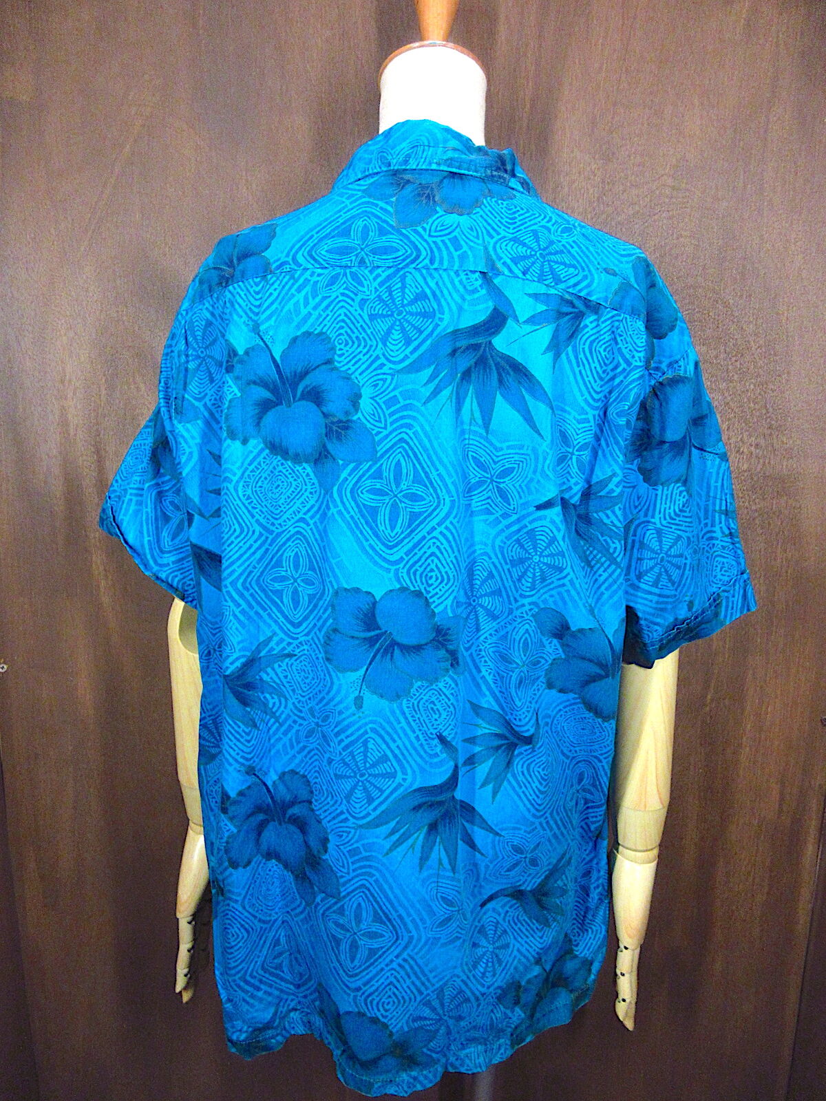 Hawaii Blues　ハワイブルース　ビンテージ　アロハシャツ　花柄　半袖 ビンテージ70's○Duke of Hollywood花柄ハワイアンシャツsize L
